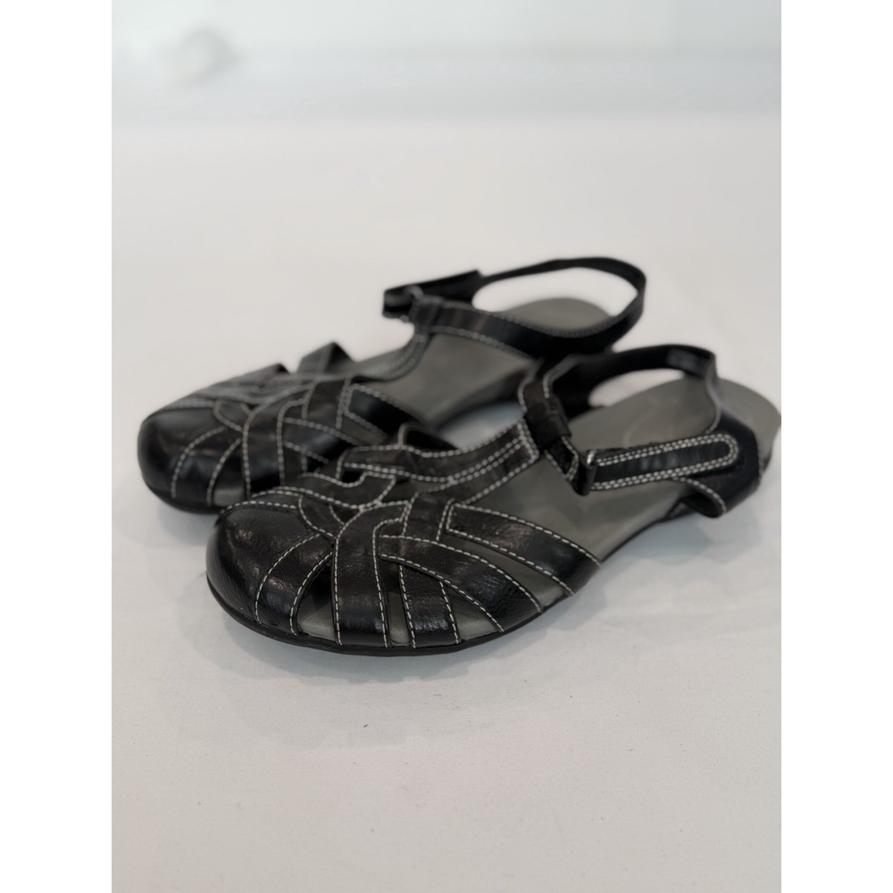 Baretraps Women's Black Strappy Slingback Sandals Hook & Loop US 10W